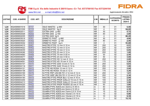 FIMI - Listino Fimi L24